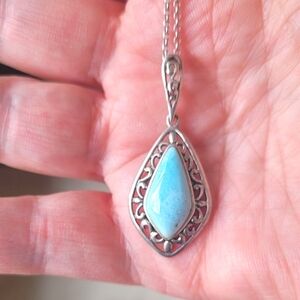 Sterling And Larimar Pendant